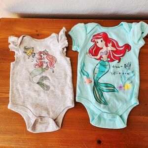 Disney 0-9m Ariel Mermaid Onsie Set